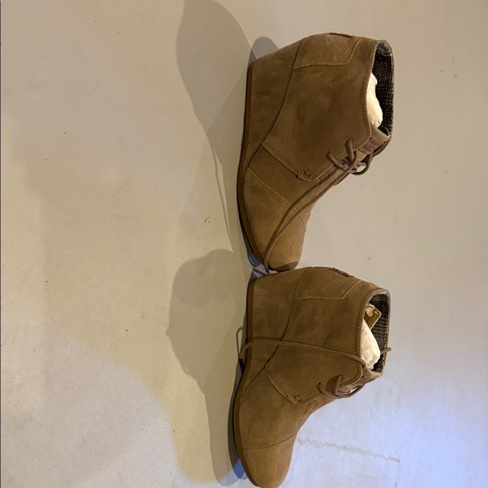 TOMS Brown Suede Lace-Up Boots - Picture 2 of 5